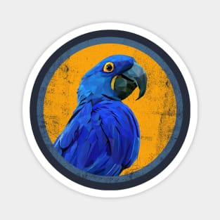 Polygonal art of Hyacinth macaw bird. Magnet